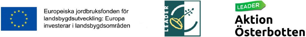 Logotyper för Europeiska jordbruksfonden för landsbygdsutveckling: Europa investerar i landsbygdsområden, Leader och Aktion Österbotten