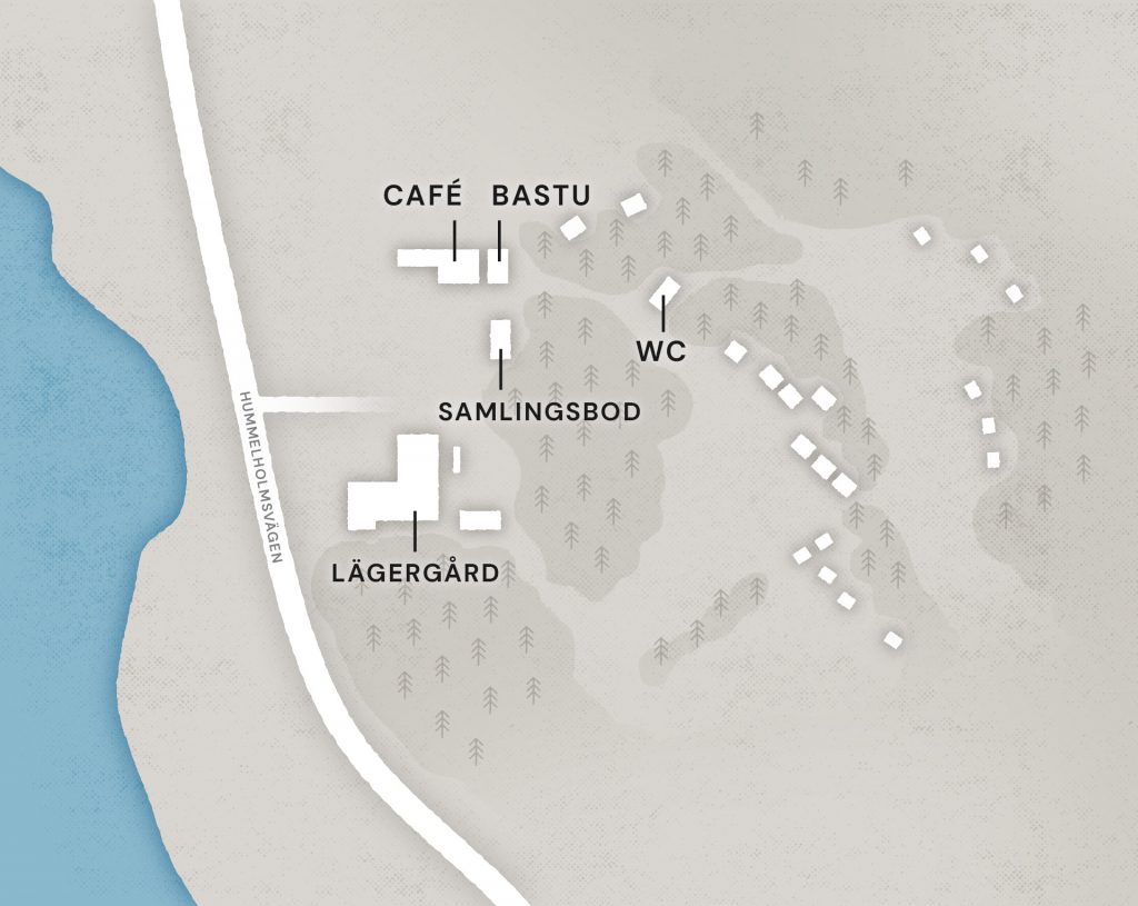 Karta över Hummelholmens lägerområde